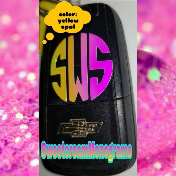 Key Monogram Decalcar Keys Monogramdecalset Of 2any Etsy
