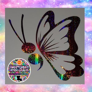 Semicolon Butterfly Car Decal|Sucide Awareness|Butterfly semicolon| Mental Health AWARENESS|vinyl decal|Holographic|Butterfly semicolon|car|