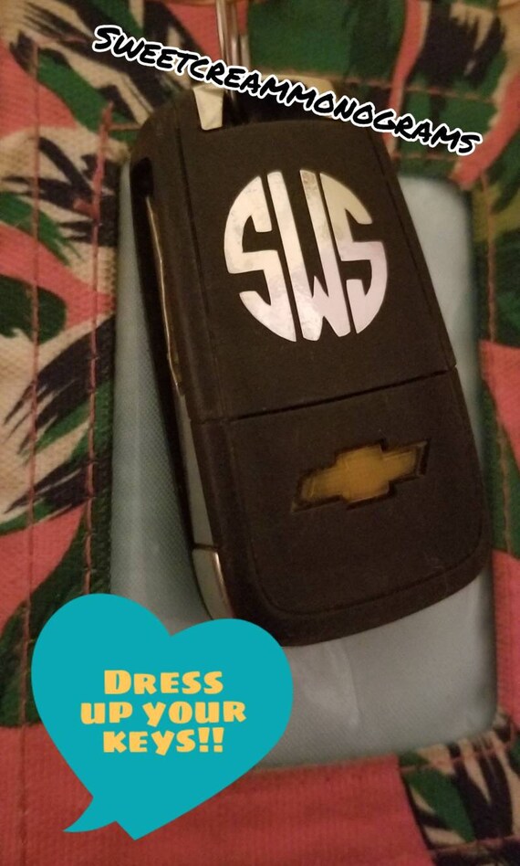 Key Monogram Decalcar Keys Monogramdecalset Of 2any Etsy