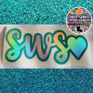 Holographic Car Monogram|Holographic Monogram for Cup|Hologram Monogram for Laptop|Monogram for Tumbler|Window Monogram|Rainbow Monogram|NEW