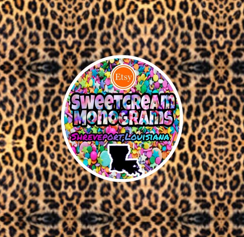 Leopard Print Monogram Leopard Print Monogram Decal: Personalized Car/laptop Sticker - Etsy