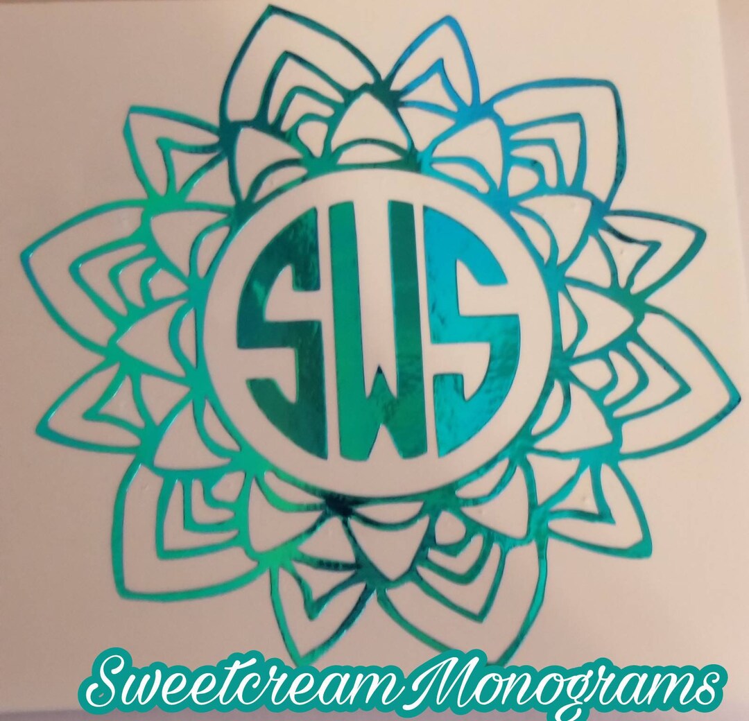 Holographic Changing Color Mandala Monogram Decal Perfect for Laptops ...