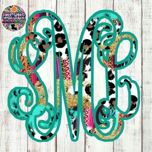 Personalized Leopard Print Monogram Vinyl Decal: Car, Laptop Sticker