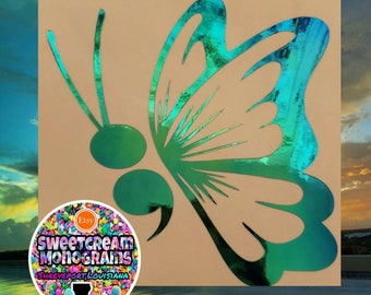 Semicolon Butterfly Car Decal|Sucide Awareness|Butterfly semicolon| Mental Health AWARENESS|vinyl decal|Holographic|Butterfly semicolon|car|