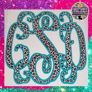 Monogram Leopard Leopard Print Monogram Vinyl Decal: Personalized Car Laptop Sticker - Etsy