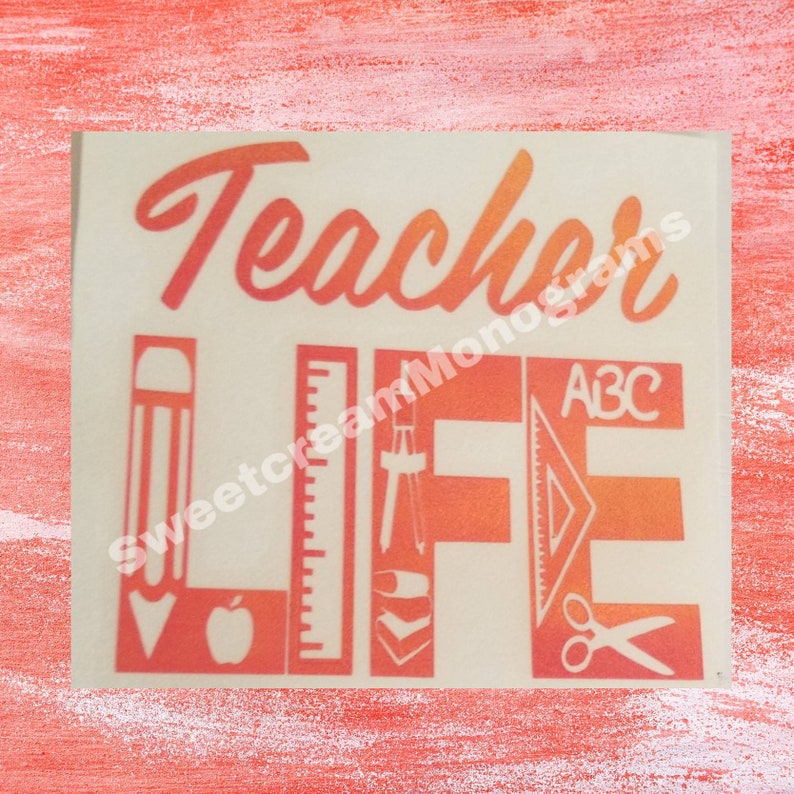 Teacher Life|Back to school Holographic Teacher Life Car Decal SUV|Windshield sticker|Teacher Decal|Teacher/'s Car sticker|School|Teacher|