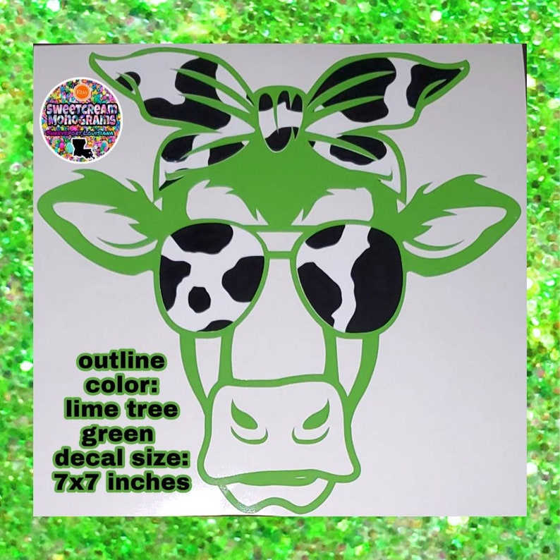 Bandana Cow Print Car Decalscow Print Sticker for Laptopcow Etsy