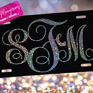 Holographic Monogram License Plate | Personalized Car Tag