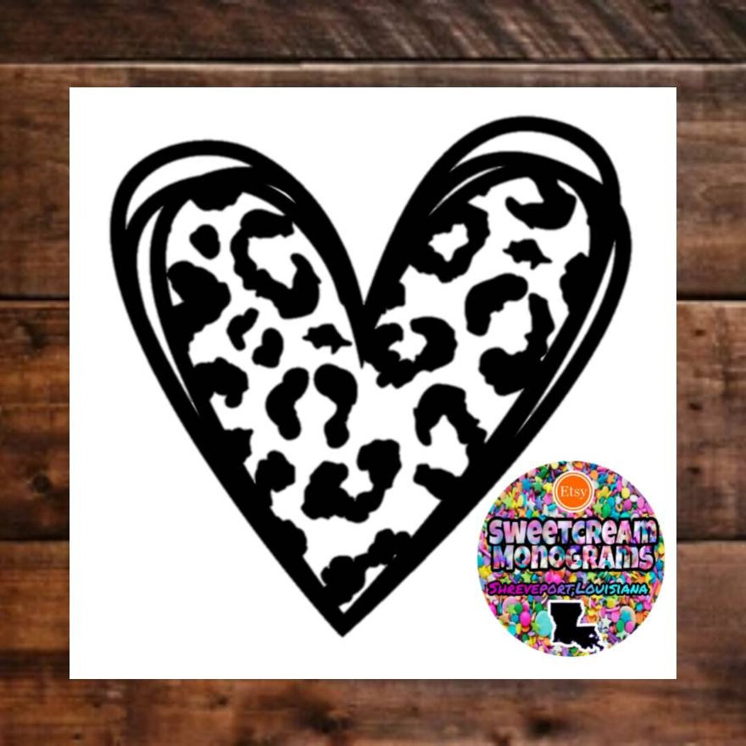 Leopard Print Heart Decal: Cheetah Animal Car Sticker - Etsy