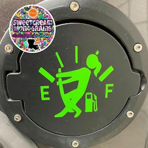Gas tank girl Decal|Jeep girl decals|On E|Need gas decal|Gas tank girl|Holographic Gas tank girl sticker|Gas Gauge decal sticker|Gas Girl|