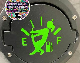 Gas tank girl Decal|Jeep girl decals|On E|Need gas decal|Gas tank girl|Holographic Gas tank girl sticker|Gas Gauge decal sticker|Gas Girl|