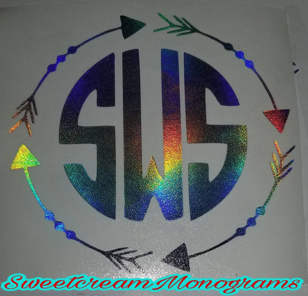 Holographic Arrow Monogram Decal: Color Changing Car Decal - Etsy