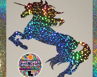 Glitter Unicorn Car Decal|Unicorn Vinyl Sticker|Unicorn Laptop Decal|Rainbow Unicorn Decal|Unicorn Gift|Unicorn Car Sticker|Holographic|Car|