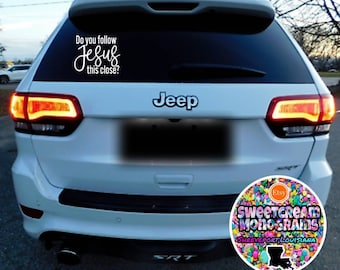 Follow Jesus Car Decal: Christian Vinyl Sticker