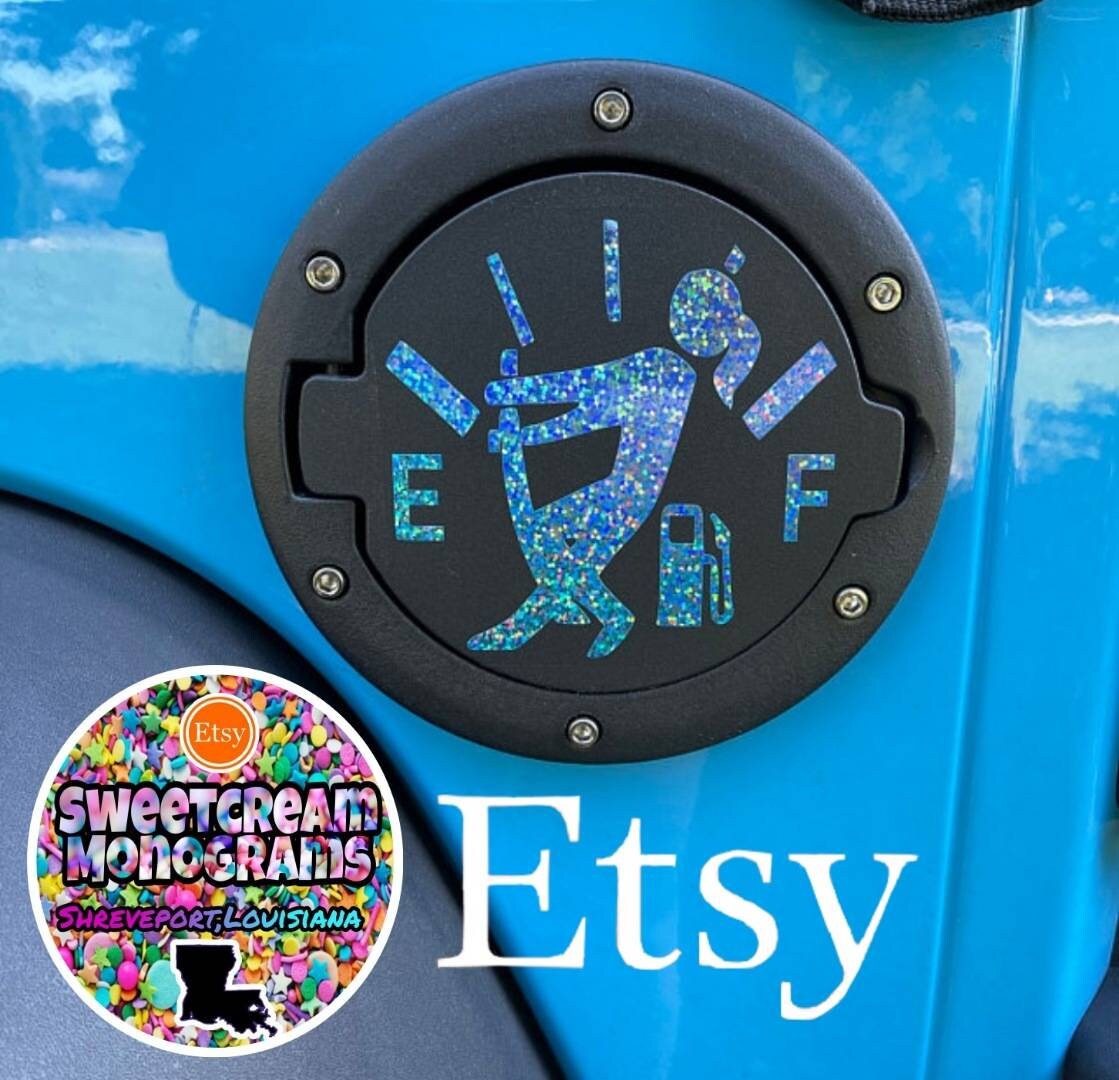 Gas tank girl Decal|Jeep girl decals|On E|Need gas decal|Gas tank gir…