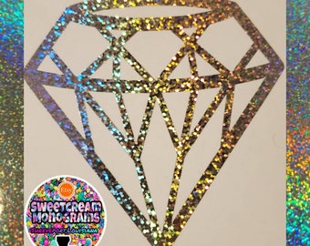 Glitter Diamond Car Sticker|Blingy Diamond Decal for Car|Diamond Decal for Cup|Diamond Glitter Sticker|Diamond|Holographic Diamond Sticker|