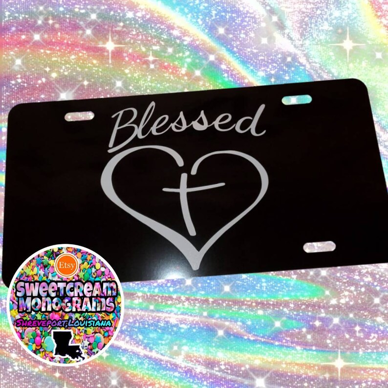 Blessed Car License Plateblessed This Messblessed License Etsy