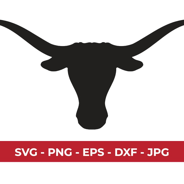 Texas Longhorn Head Instant Download SVG, PNG, EPS, dxf, jpg digital download