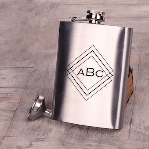 Initial Flask, Liquor Flask, Laser Engraved Flask, Monogram Flask, Custom Engraved Flask, Engraved Flask, Personalized Flask, Whiskey Flask