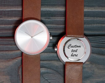 Reloj minimalista personalizado, reloj clásico grabado, reloj grabado, reloj personalizado para hombre, reloj de novio, reloj de pulsera personalizado, reloj de acero