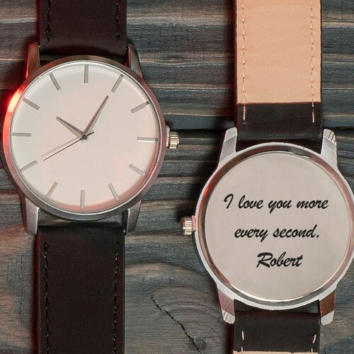 Personalized Minimalist Watch Engraved Classic Watch Etsy