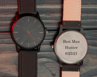 Personalized Minimalist Watch, Engraved Classic Watch, Engraved Watch, Mens Custom Watch, Boyfriend Watch, Custom Wrist Watch, Steel Watch