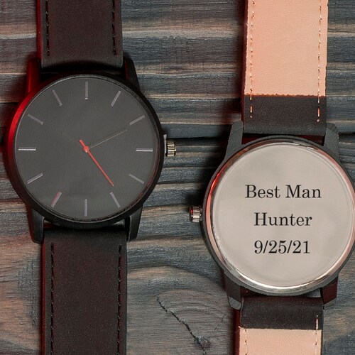 Personalized Minimalist Watch Engraved Classic Watch Etsy