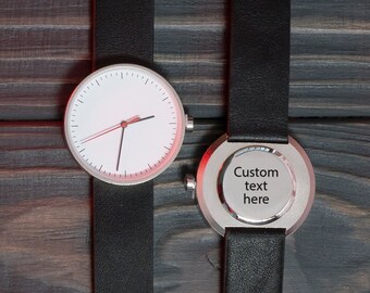 Reloj minimalista personalizado, reloj clásico grabado, reloj grabado, reloj personalizado para hombre, reloj de novio, reloj de pulsera personalizado, reloj de acero