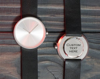 Reloj minimalista personalizado, reloj clásico grabado, reloj grabado, reloj personalizado para hombre, reloj de novio, reloj de pulsera personalizado, reloj de acero