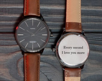 Reloj minimalista personalizado, reloj clásico grabado, reloj grabado, reloj personalizado para hombre, reloj de novio, reloj de pulsera personalizado, reloj de acero