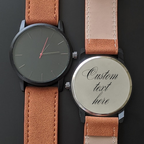 Personalized Minimalist Watch Engraved Classic Watch Etsy