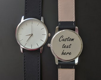 Personalized Minimalist Watch, Engraved Classic Watch, Engraved Watch, Mens Custom Watch, Boyfriend Watch, Custom Wrist Watch, Steel Watch
