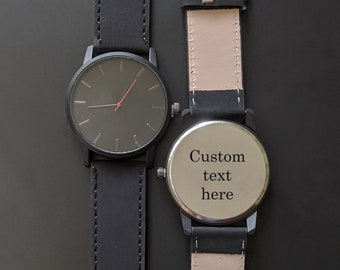 Personalized Minimalist Watch, Engraved Classic Watch, Engraved Watch, Mens Custom Watch, Boyfriend Watch, Custom Wrist Watch, Steel Watch