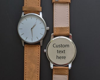 Personalized Minimalist Watch, Engraved Classic Watch, Engraved Watch, Mens Custom Watch, Boyfriend Watch, Custom Wrist Watch, Steel Watch