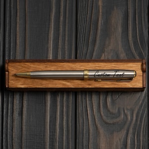 Gepersonaliseerde pen, gegraveerde pen, aangepaste pen, roestvrijstalen pen, stalen gegraveerde pen. Aangepaste pen, cadeau voor hem, aangepaste gift voor hem