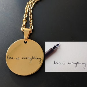 Own Handwriting Necklace, Engraving Handwriting Necklace, My Handwriting Necklace, Child Handwriting Necklace, Handwriting Signature Pendant
