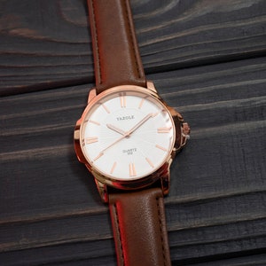 Gepersonaliseerd minimalistisch horloge, gegraveerd klassiek horloge, gegraveerd horloge, mens custom horloge, boyfriend watch, custom polshorloge, stalen horloge