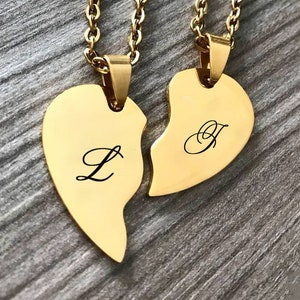 Heart Necklace for Couples, Custom Couples Necklace Broken Heart, Couples Necklace Set, Broken Heart Necklace for Couples, His/Her Keychain