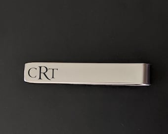 Personalized Tie Bar, Personalized Tie Clip, Custom Tie Clip, Engraved Tie Clip, Groomsmen Tie Clip, Customized Tie Bar