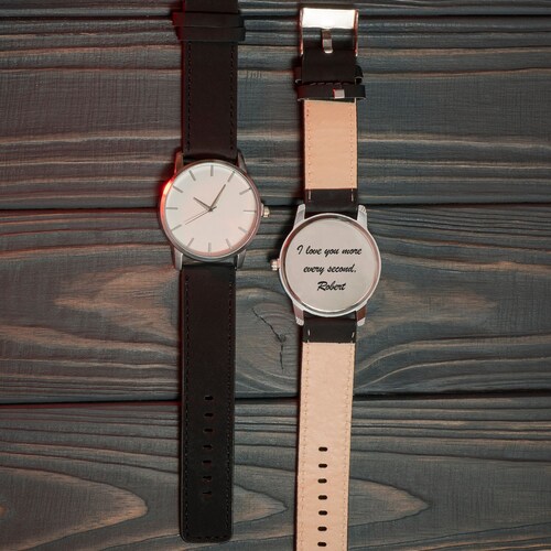 Personalized Minimalist Watch Engraved Classic Watch Etsy