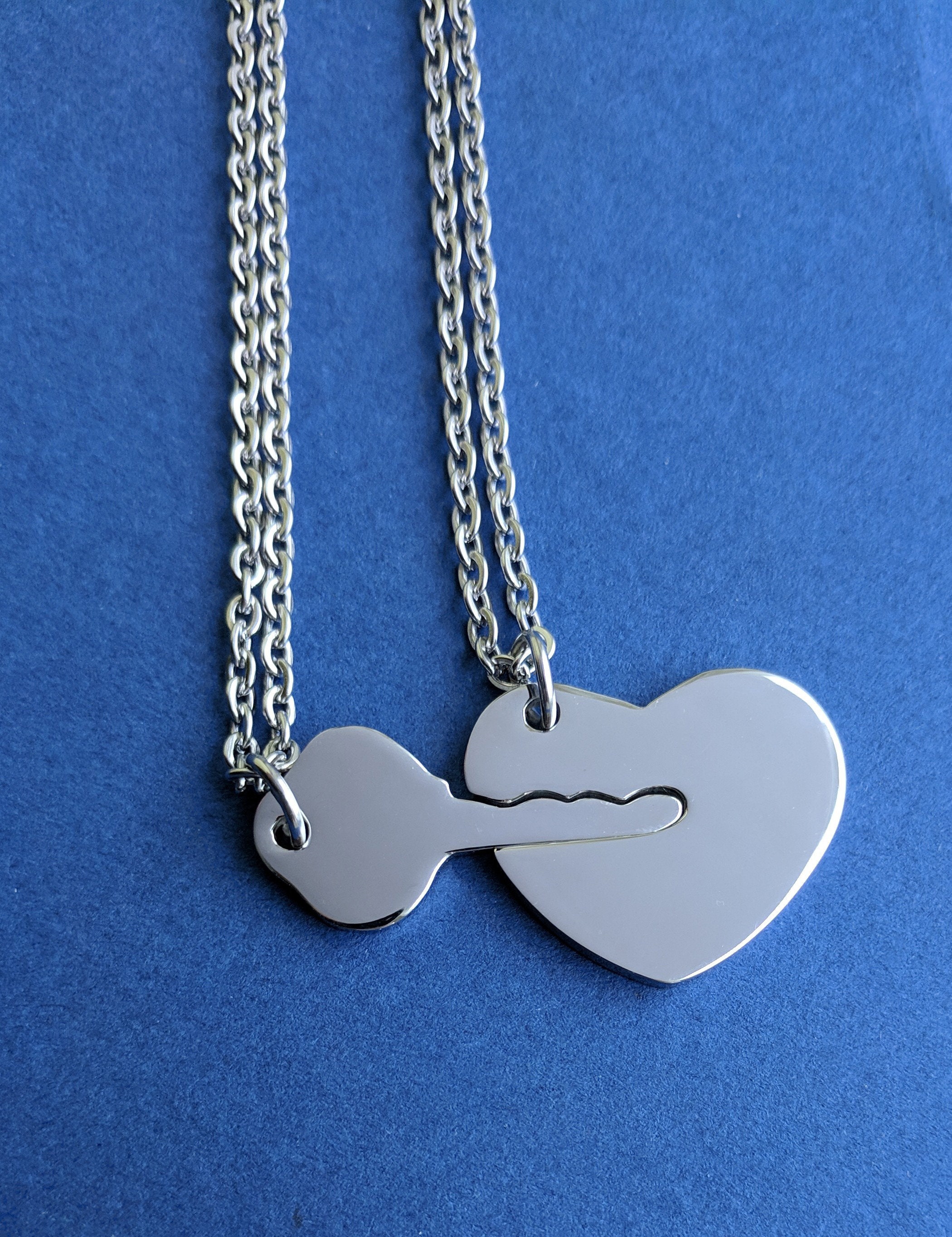 Heart Necklace for Couples Custom Couples Necklace Broken Etsy