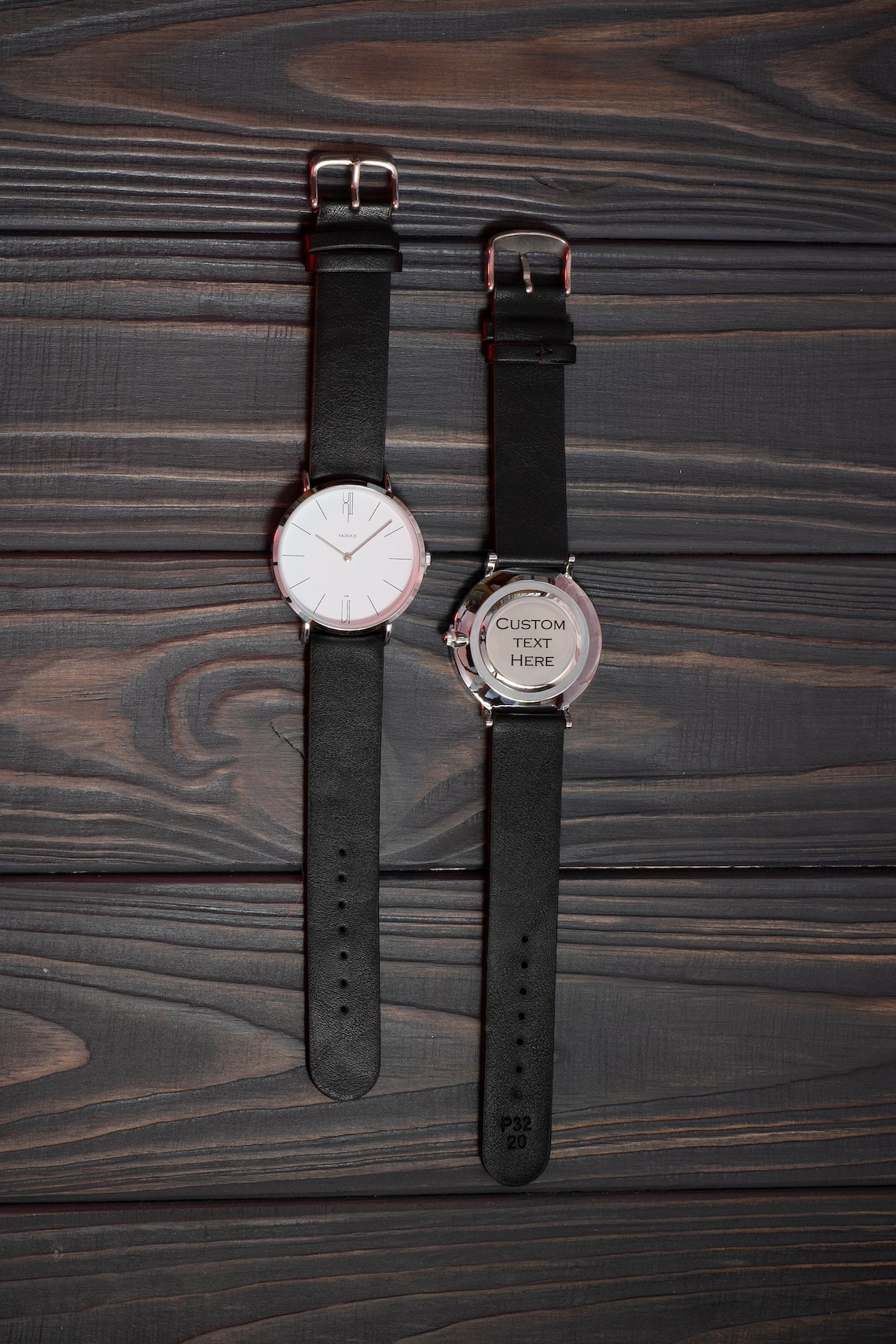 Personalized Minimalist Watch Engraved Classic Watch Etsy