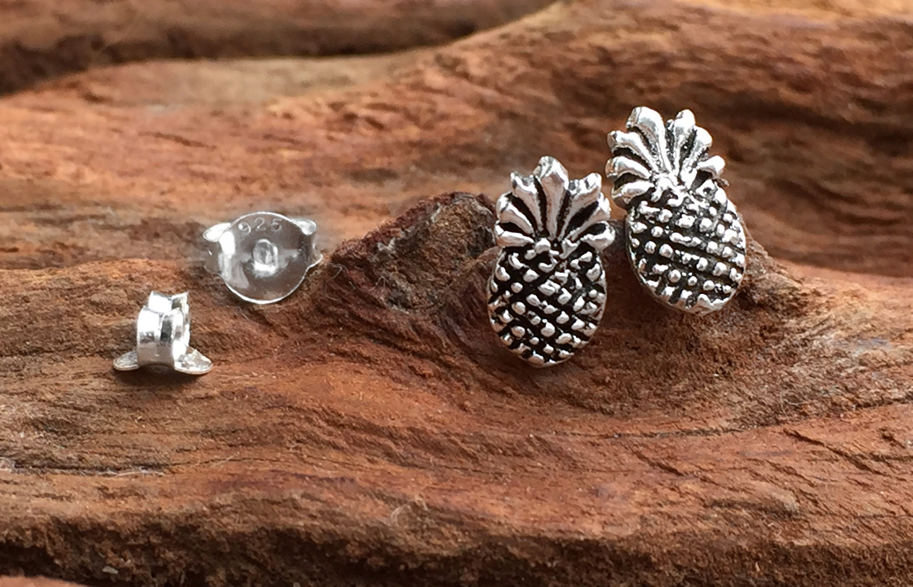 Sterling Silver Pineapple Earrings / Sterling Silver Pineapple Etsy