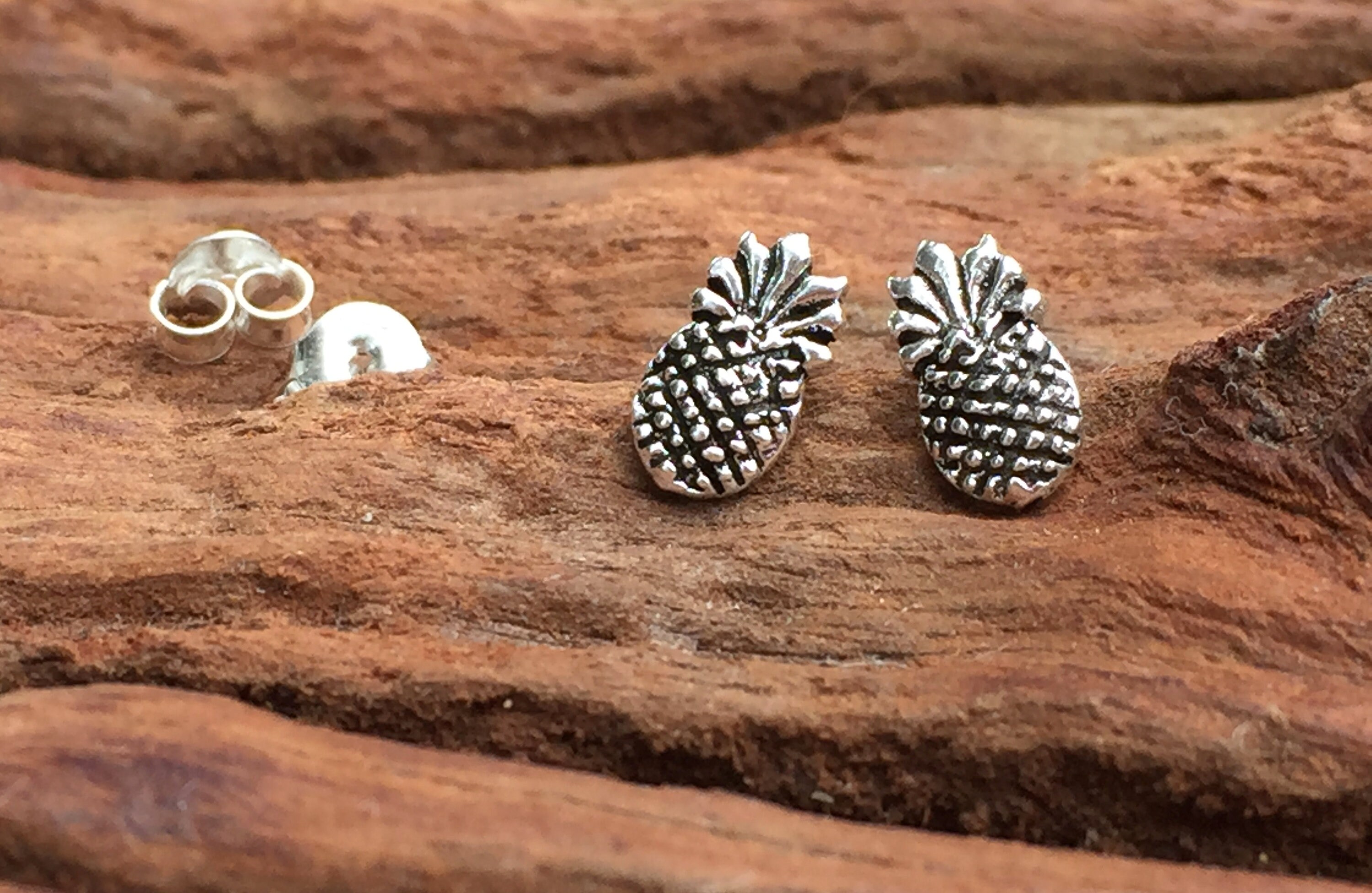 Sterling Silver Pineapple Earrings / Sterling Silver Pineapple Etsy