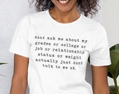 Dont Ask Me About My Grades or College or Job or Relationship - Etsy