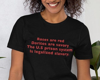Las rosas son rojas, los doritos son sabrosos, el sistema penitenciario estadounidense legaliza la esclavitud, derechos humanos, activista y protesta.