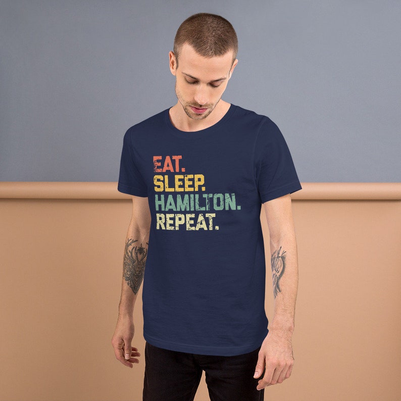 Eat Sleep Hamilton Repeat – Collana Con Ciondolo Musicale In Acciaio Inox Per Fan Del Musical E Amanti Della Storia