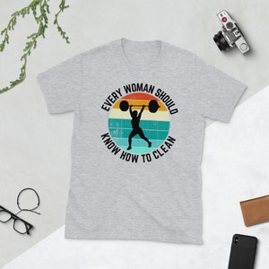 Every Woman Should Know How to Clean Shirt , Crossfit Shirt , Gym Shirt , Workout T Shirt , Fitness Tshirt , Cross Fit Shirts , Gym Shirts image 9