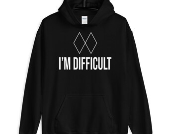 I&#39;m Difficult Hoodie , Im Difficult Hoodie , Ski Signs Hoodie , Snowboarding Diamonds Hoodie , Diamond Rhomb Rhombus Hooded Sweatshirt , Ski