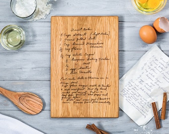 Best Christmas gift for mom or grandma - Recipe Handwritten Cutting Board, Personalized Family Recipe Keepsake